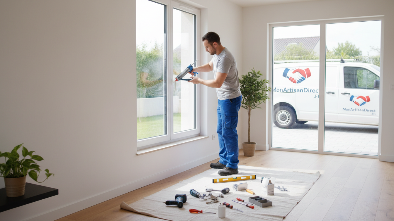 Pose par le même artisan