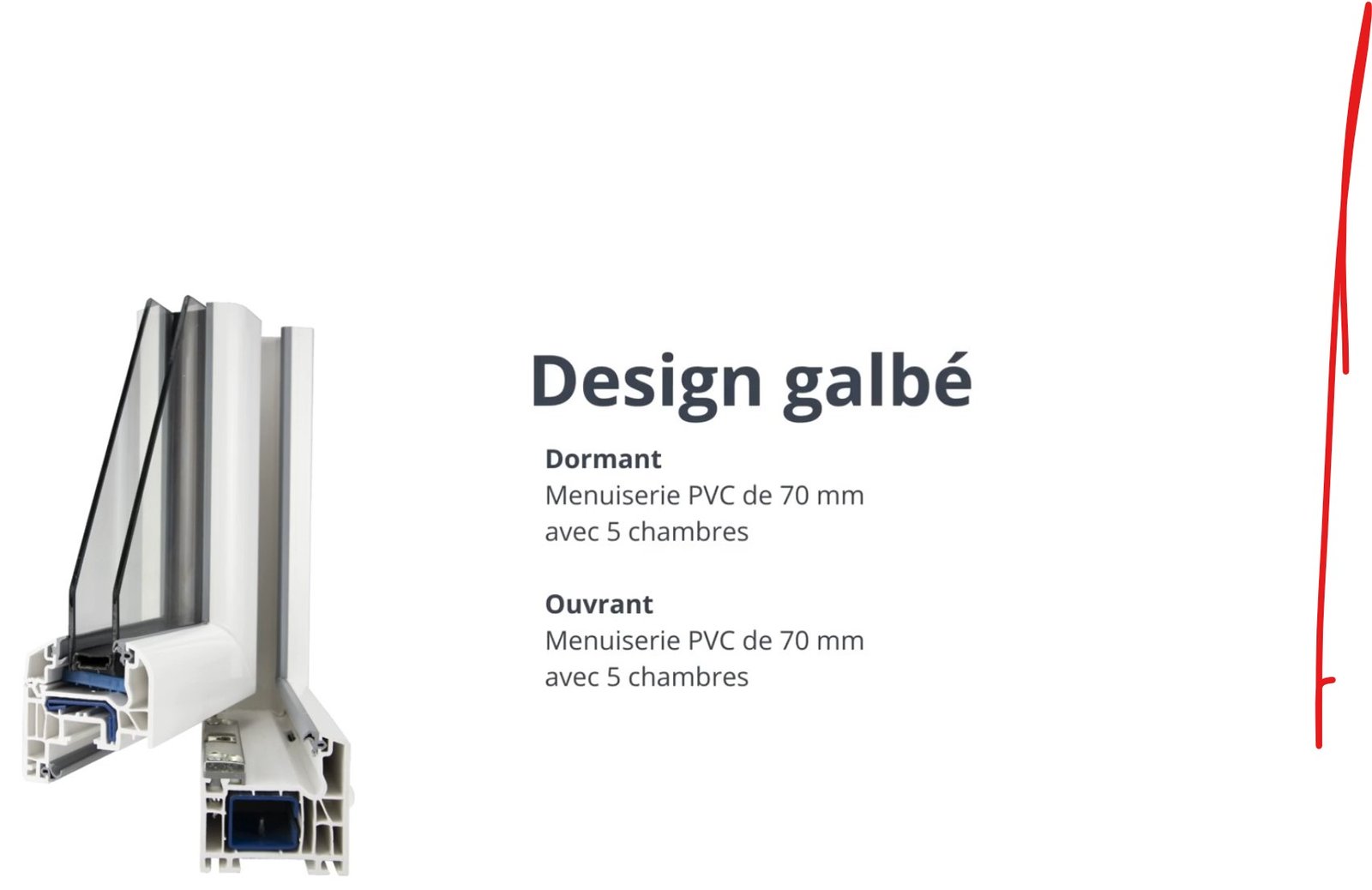 Fenêtre PVC Schüco élisA installée — profil 5 chambres classe A, double vitrage 4/20/4 argon