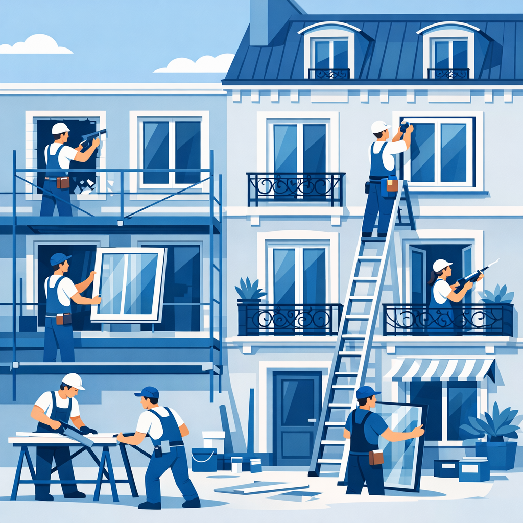 Remplacement de fenêtres double vitrage dans une copropriété en France