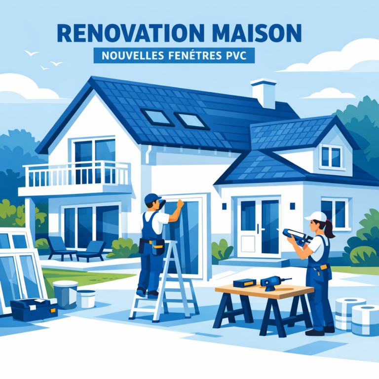 Fenêtres PVC neuves installées sur une maison en rénovation énergétique en France
