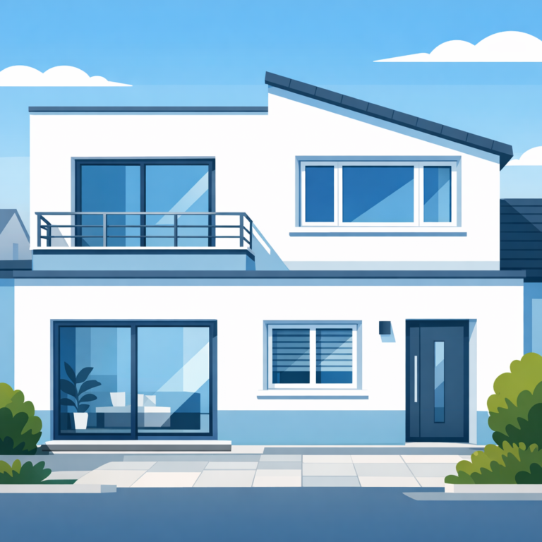 Comparaison fenêtres PVC blanches et menuiseries aluminium sur une façade de maison en France