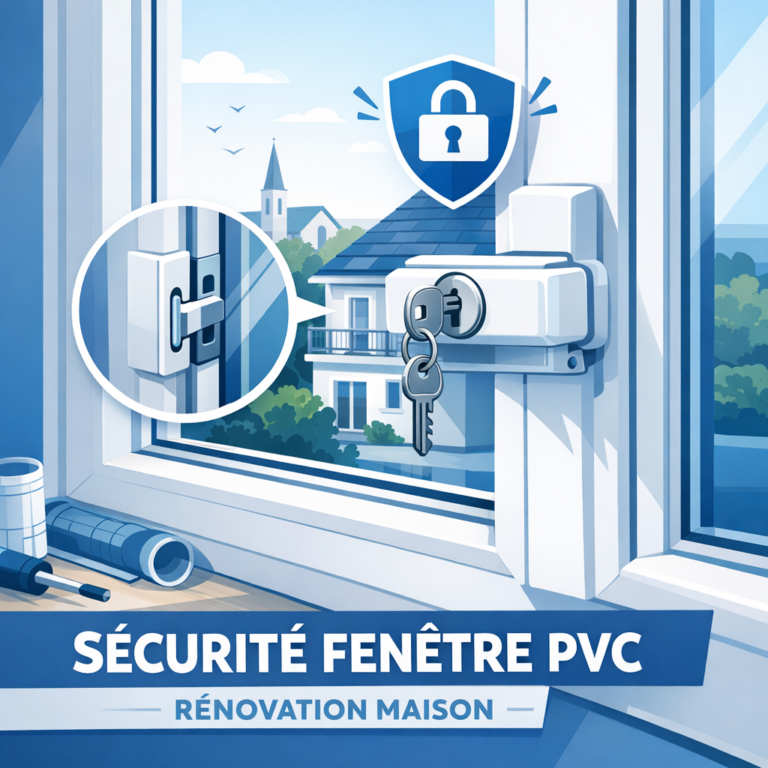 Mécanisme de serrure multipoints sur une fenêtre PVC moderne