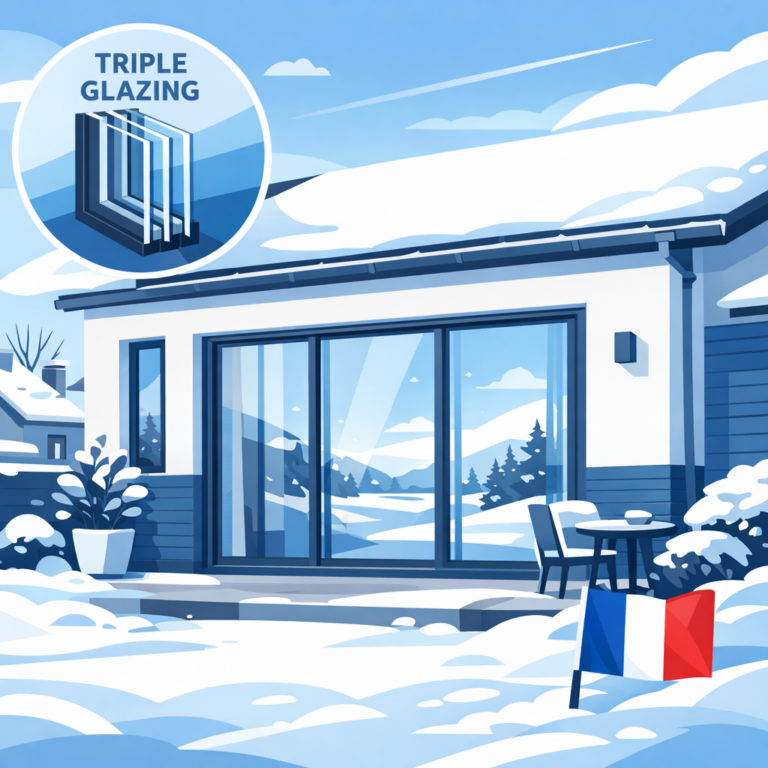 Fenêtre triple vitrage sur maison rénovée — isolation thermique 2026